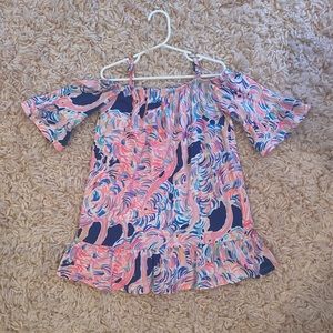 Lilly Pulitzer off the shoulder kids dress size 4 / 5 Great used condition